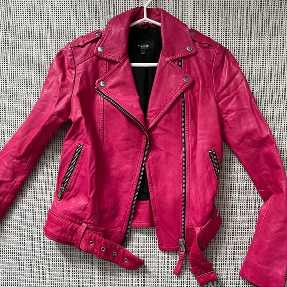 Mackage leather jacket hot pink - Picture 2 of 2